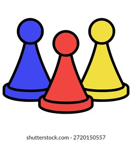 design de modelo de ilustração de vetor de cor plana de peças de token do jogo de ludo