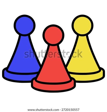ludo game token pieces flat color vector illustration template design