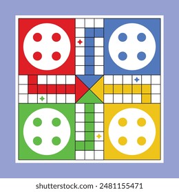 Ludo game vector icon. Classic family board game LUDO icon. Ludo board vector. Ludo dice