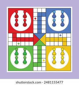 Ludo game vector icon. Classic family board game LUDO icon. Ludo board vector. Ludo dice