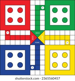 Ludo game vector illustration design. Vector ludo game board. ludo board design. ludo card template.