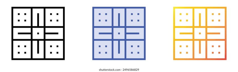 ludo icon. Linear, Blue Fill and Gradient Style Design Isolated On White Background