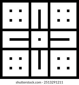 ludo icon. Thin linear style design isolated on white background
