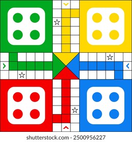 Ludo Indoor Board Game Vector Illustration