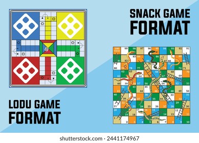 Ludo and Snake game format vector design