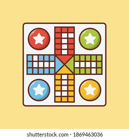 ludo vector line flat icon