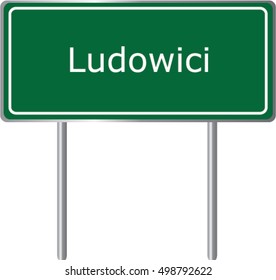 Ludowici , Georgia , road sign green vector illustration, road table, USA city