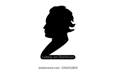 Ludwig van Beethoven silhouette	high quality vector