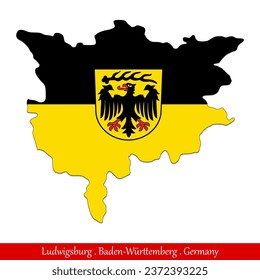 Ludwigsburg Flag - Baden-Württemberg,Germany (EPS)