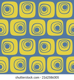 lue background and yellow square shape blocks. Vector.