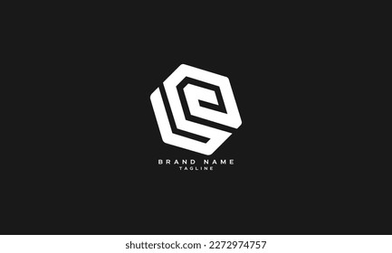 LUE, CUE, LE, CE, EC, EL, Abstract initial monogram letter alphabet logo design