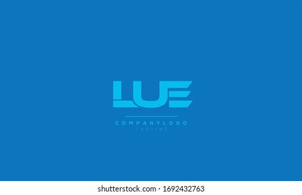 Vector de plantilla de diseño alfabético con logotipo LUE L U E