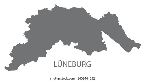 Lueneburg grey county map of Lower Saxony Germany DE