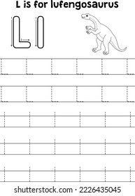 Lufengosaurus Dino Tracing Letter ABC Coloring L