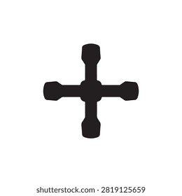 Lug wrench icon. Flat design style. Vector illustration.