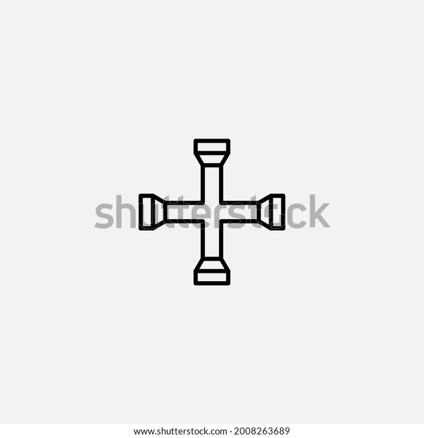 Lug wrench icon sign vector,Symbol, logo\
illustration for web and\
mobile