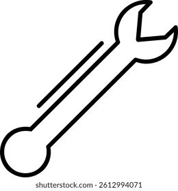 Lug Wrench Line Vector Icon Design