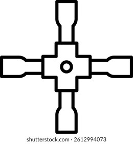 Lug Wrench Line Vector Icon Design