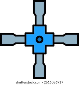 Lug Wrench Line Vector Icon Design