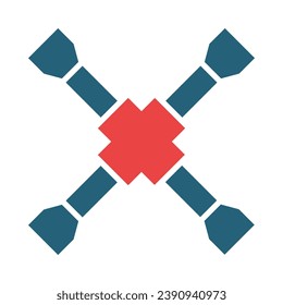 Lug Wrench Vector Glyph Two Color Icon For Personal And Commercial Use.
