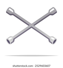 Lug wrench vector isolated illustration