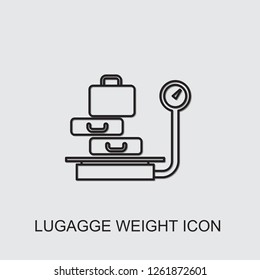 lugagge weight icon . Editable line lugagge weight icon from airport. Trendy lugagge weight icon for web and mobile.