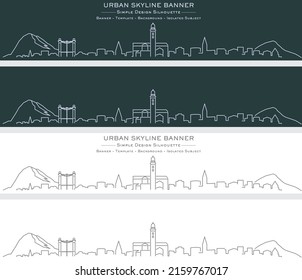 Lugano Single Line Skyline Profile Banner