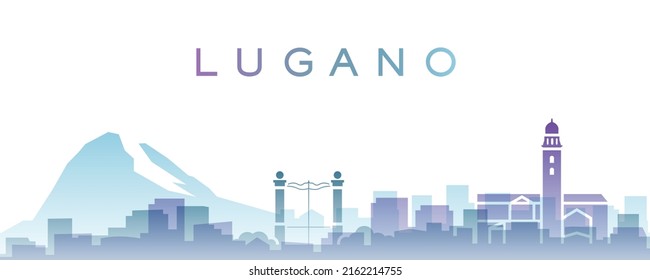 Lugano Transparent Layers Gradient Landmarks Skyline