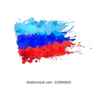 Lugansk People's Republic flag made of colorful splashes