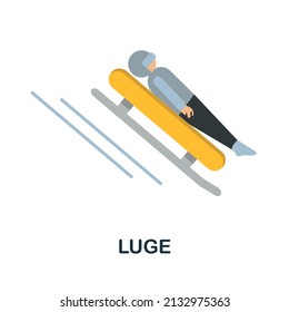 Luge flat icon. Colored element sign from winter sport collection. Flat Luge icon sign for web design, infographics and more.