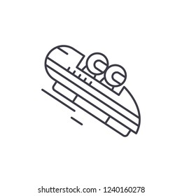 Luge line icon concept. Luge vector linear illustration, symbol, sign