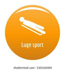 Luge sport icon. Simple illustration of luge sport vector icon for any design orange