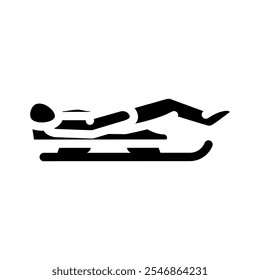 luge winter sport glyph icon vector. luge winter sport sign. isolated symbol illustration