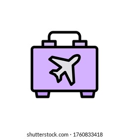Luggage 2 colored line icon. Simple colored element illustration. Luggage concept outline symbol design from Bag set
