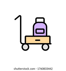 Luggage 2 colored line icon. Simple colored element illustration. Luggage concept outline symbol design from Bag set