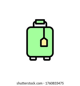 Luggage 2 colored line icon. Simple colored element illustration. Luggage concept outline symbol design from Bag set