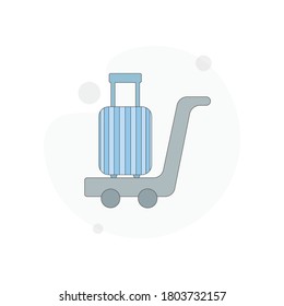 Equipamiento en el aeropuerto, vector aislado, ilustración plana
