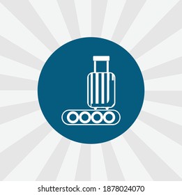 Luggage at the airport isolated vector icon. traveling design element