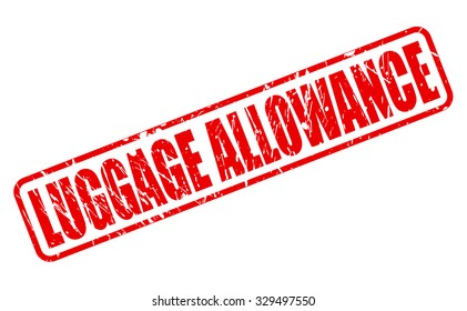 LUGGAGE ALLOWANCE red stamp text on white