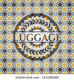Luggage arabesque style emblem. arabic decoration.