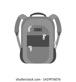 luggage bag gray flat icon isolated on white background