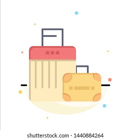 Luggage, Bag, Handbag, Hotel Abstract Flat Color Icon Template