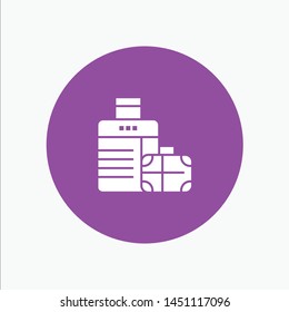 Luggage, Bag, Handbag, Hotel white glyph icon