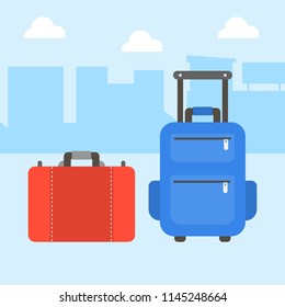 luggage bag icon, flat design