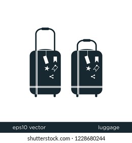 luggage bag icon traveling symbol logo template