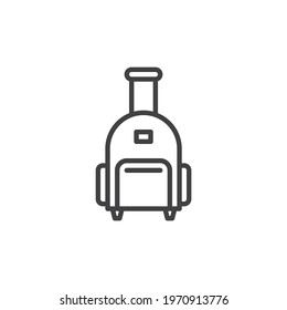 Luggage bag line icon. linear style sign for mobile concept and web design. Travel backpack outline vector icon. Symbol, logo illustration. Vector graphics