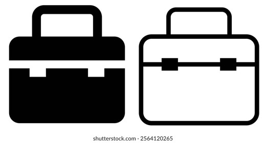 Luggage bag line icons . travel trip suitcase line icon set for travel or holiday concept eps 10.