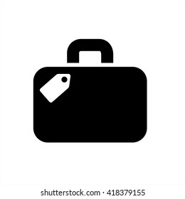luggage bag suitcase baggage travel icon simple black