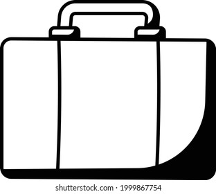 Luggage Bag and Suitcase Concept Vector Icon Design, Summer Spring activities Symbol, Hot Weather Doodle art Hand Drawn Sign, Warmest Season Elements Stock illustration