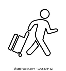 Luggage, bag, travel, passenger line icon. Outline vector design.